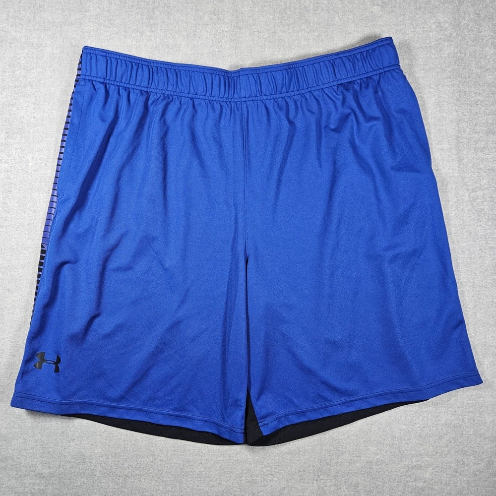 Under Armour HeatGear Reversible Basketball Shorts Mens 3XL Blue Black Neon